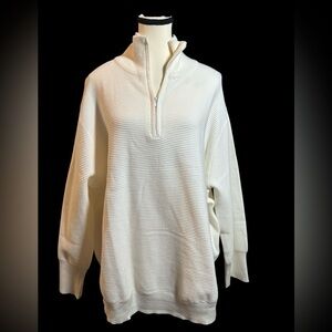 Women's Cream Quarter Zip Sweatshirt
